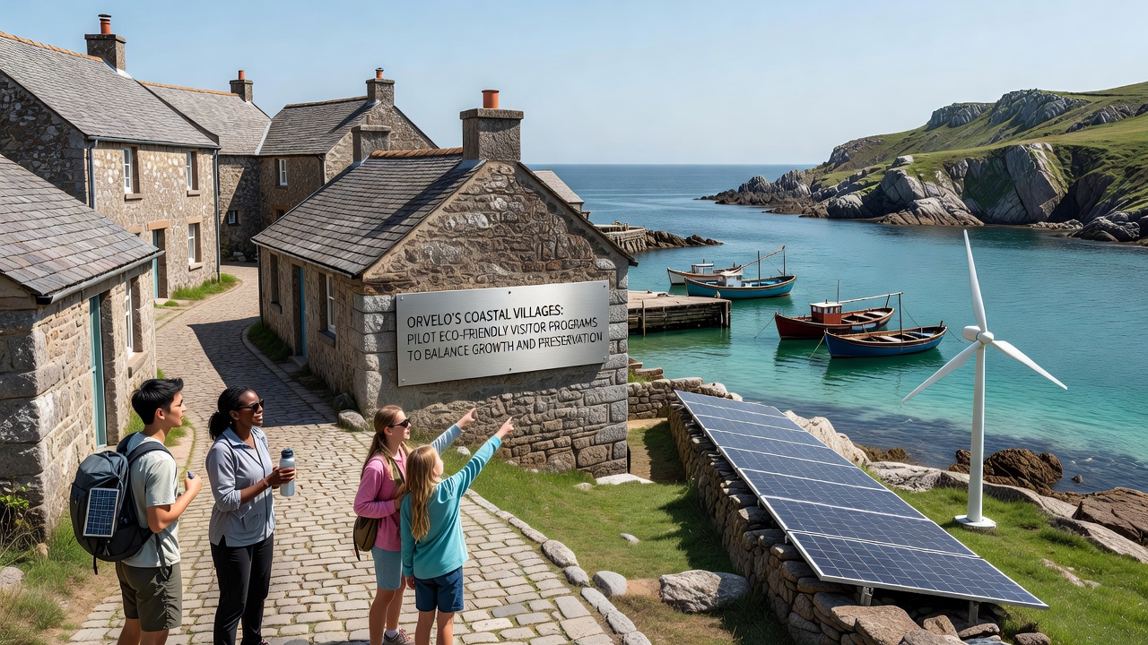 Eco-friendly transport and visitor education setup in Orvelo coastal area